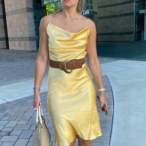 ✨ Double Zero Gold Satin Slip Dress ✨